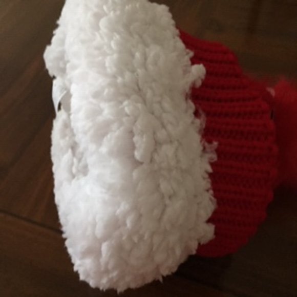 JUST COZY KNIT HAT BONNET.  ONE SIZE FITS.  COLOR: RED - Picture 3 of 3